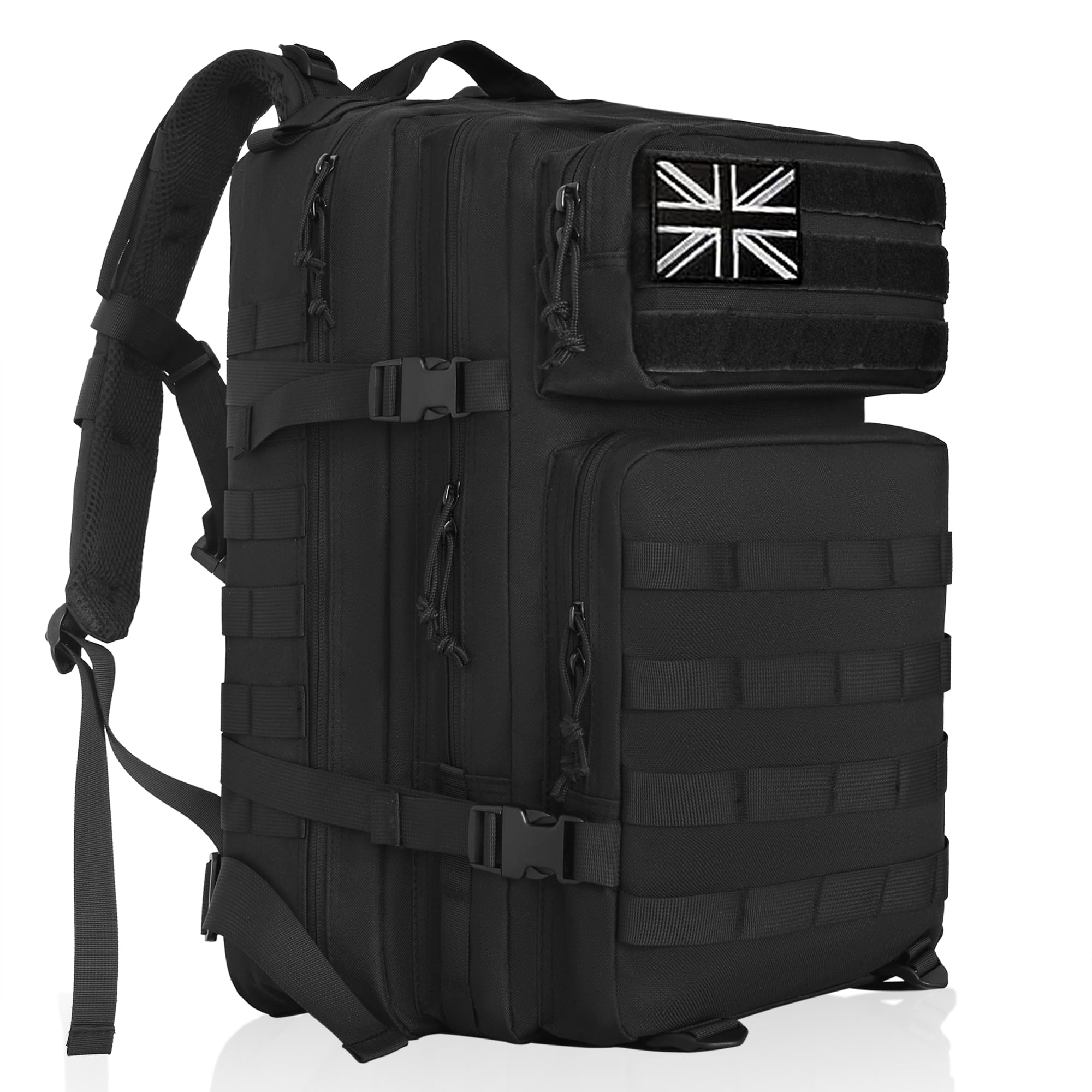 MOLLE Tactical Backpack 20-45L Expandable, expandable capacity for whatever the trip actually needs